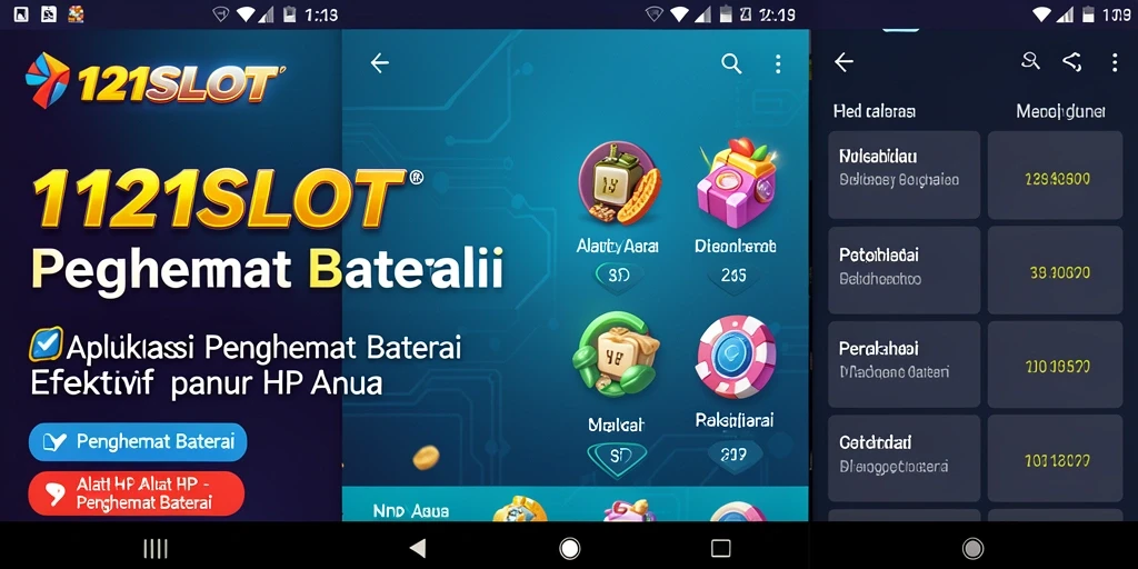 Antarmuka utama aplikasi 1121SLOT untuk penghemat baterai yang efektif.