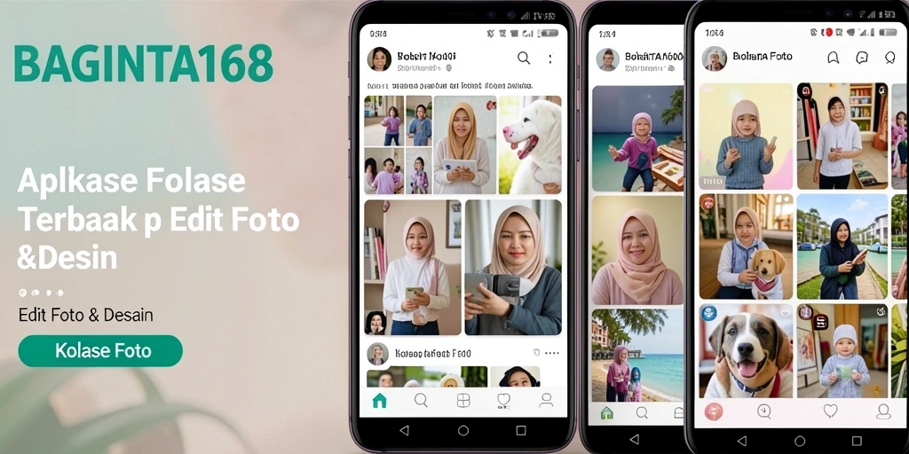 Tampilan antarmuka aplikasi Kolase Foto BAGINTA168 yang menarik dan user-friendly.
