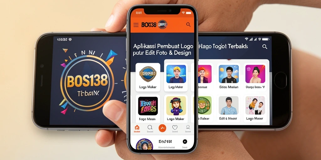 Antarmuka BOS138 yang intuitif dengan berbagai alat desain untuk logo.