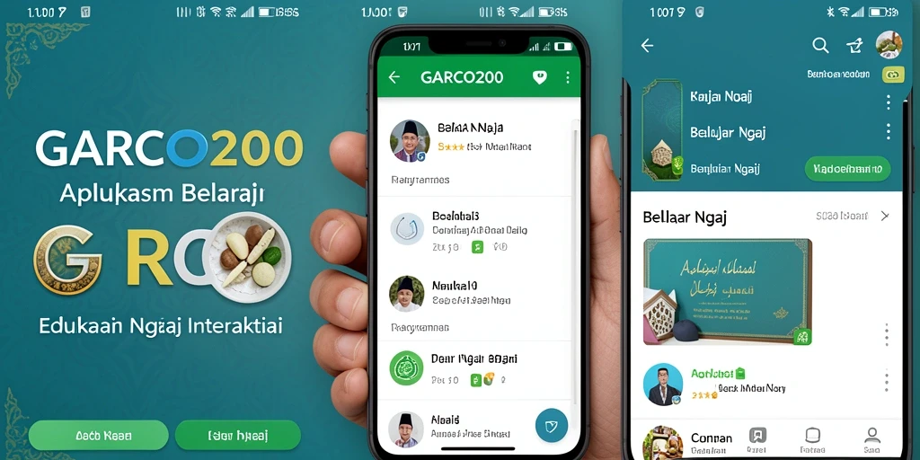 Antarmuka pengguna interaktif dari GARCO200 untuk belajar ngaji.