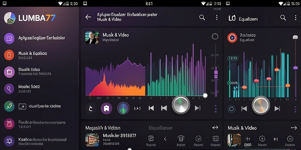 Antarmuka pengguna LUMBA77 yang intuitif untuk pengaturan Equalizer.