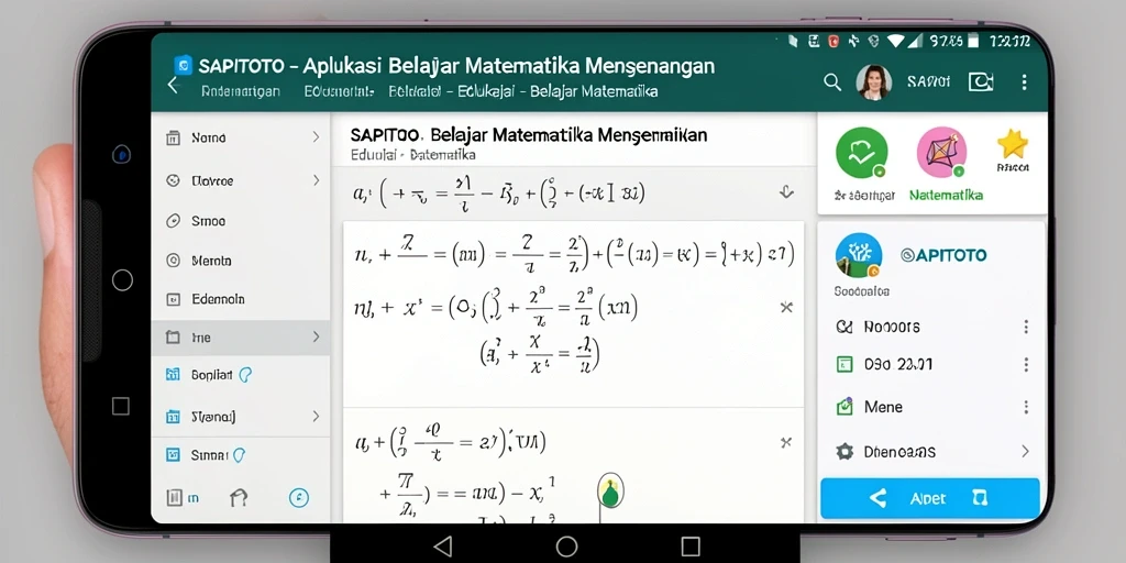 Antarmuka aplikasi SAPITOTO yang ramah anak untuk belajar matematika.