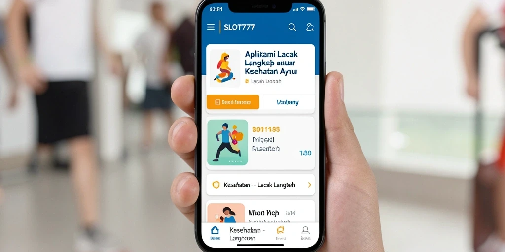 Antarmuka SLOT777 menampilkan statistik langkah pengguna.