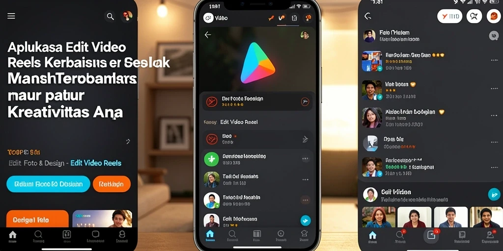 Antarmuka pengguna TOPI189 yang mudah digunakan untuk Edit Video Reels.