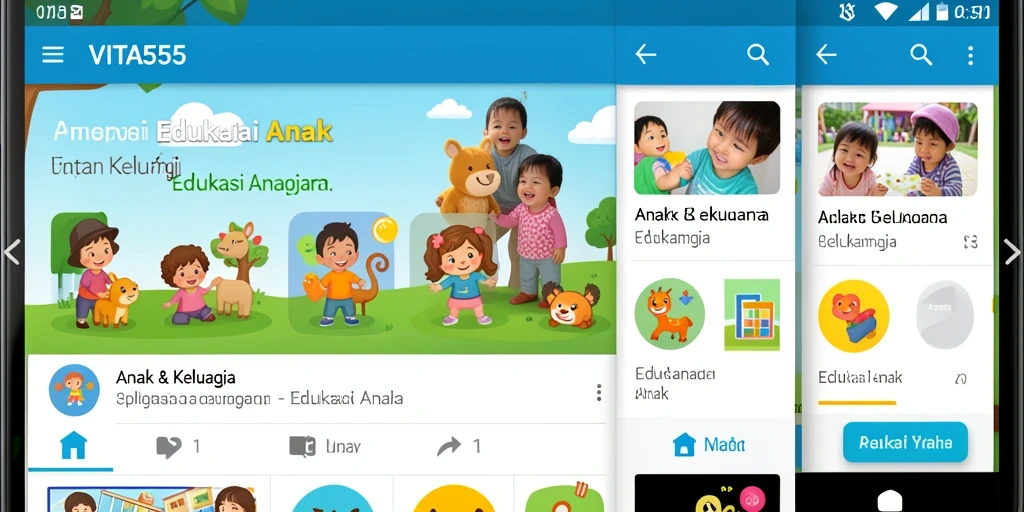 Tampilan utama VITA555 yang interaktif untuk belajar anak.